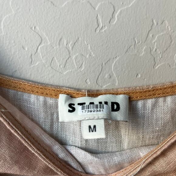 Staud Dress Laura Pastel Clouds Tie Dye Beaded Linen Beach Maxi Dress Size M - Picture 5 of 11